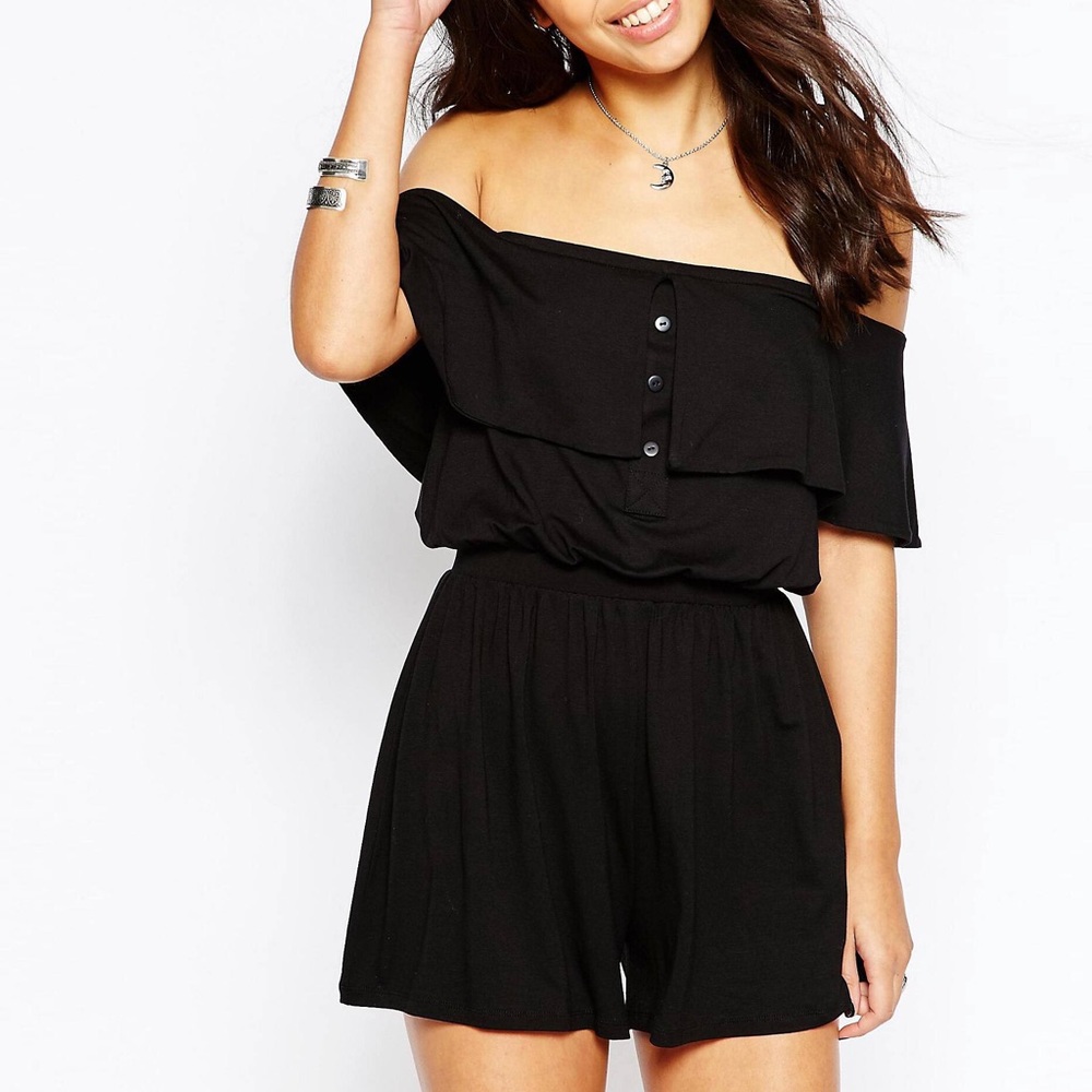 Off the shoulder bandeau romper
